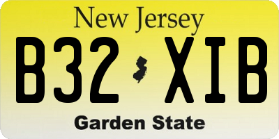 NJ license plate B32XIB