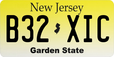 NJ license plate B32XIC