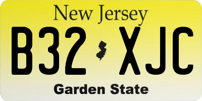 NJ license plate B32XJC