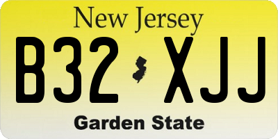 NJ license plate B32XJJ