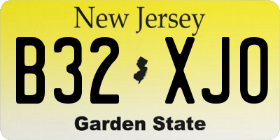 NJ license plate B32XJO