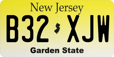 NJ license plate B32XJW