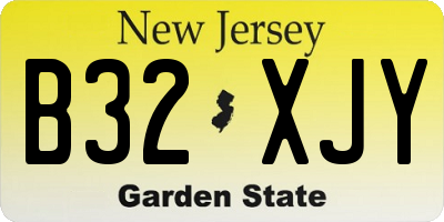 NJ license plate B32XJY