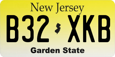 NJ license plate B32XKB