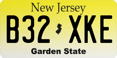 NJ license plate B32XKE