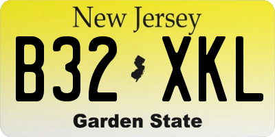 NJ license plate B32XKL