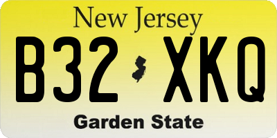 NJ license plate B32XKQ