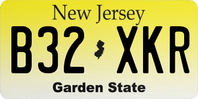 NJ license plate B32XKR