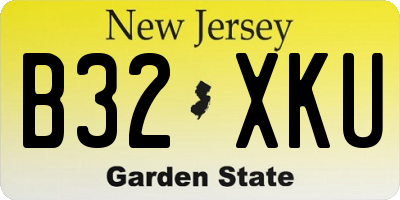 NJ license plate B32XKU