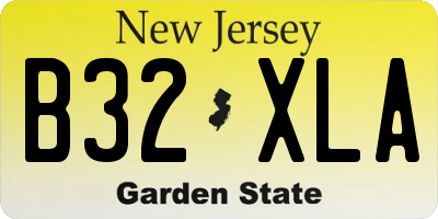 NJ license plate B32XLA