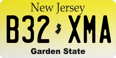 NJ license plate B32XMA