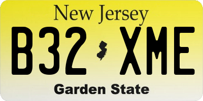 NJ license plate B32XME