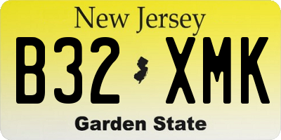 NJ license plate B32XMK