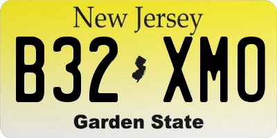 NJ license plate B32XMO