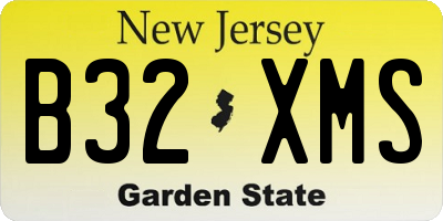 NJ license plate B32XMS