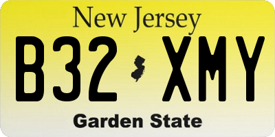 NJ license plate B32XMY
