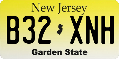 NJ license plate B32XNH