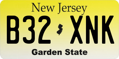 NJ license plate B32XNK