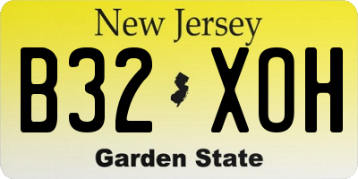 NJ license plate B32XOH