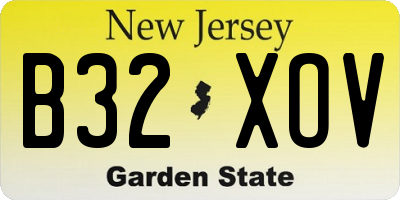 NJ license plate B32XOV