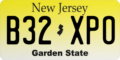 NJ license plate B32XPO