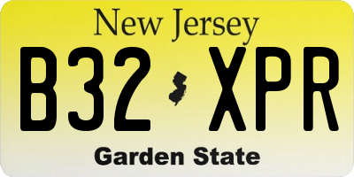 NJ license plate B32XPR