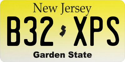 NJ license plate B32XPS