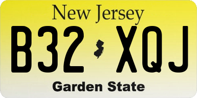 NJ license plate B32XQJ