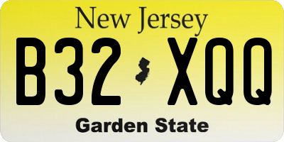 NJ license plate B32XQQ