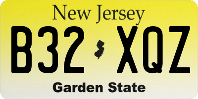 NJ license plate B32XQZ