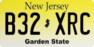 NJ license plate B32XRC