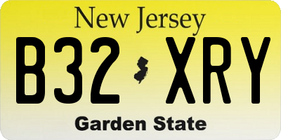 NJ license plate B32XRY