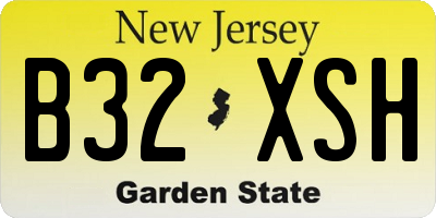 NJ license plate B32XSH