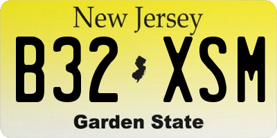 NJ license plate B32XSM