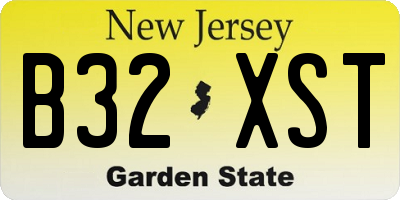 NJ license plate B32XST