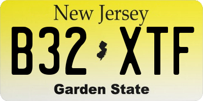 NJ license plate B32XTF