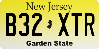 NJ license plate B32XTR