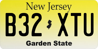 NJ license plate B32XTU