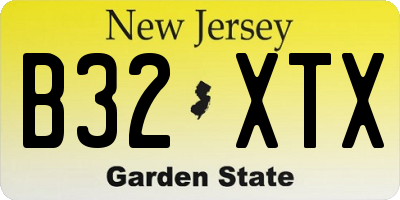 NJ license plate B32XTX