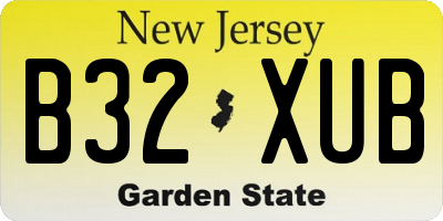 NJ license plate B32XUB