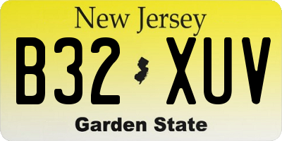NJ license plate B32XUV