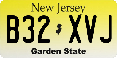 NJ license plate B32XVJ