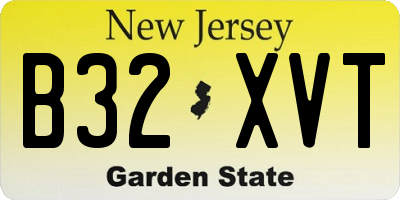 NJ license plate B32XVT