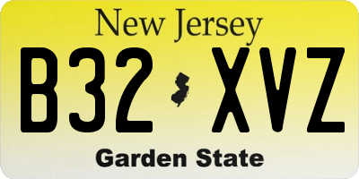 NJ license plate B32XVZ