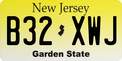NJ license plate B32XWJ