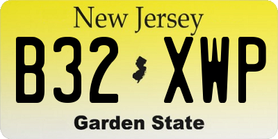 NJ license plate B32XWP