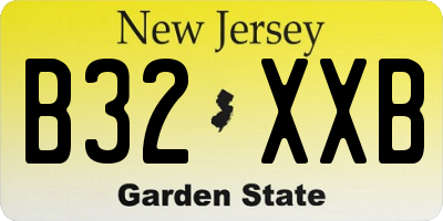 NJ license plate B32XXB