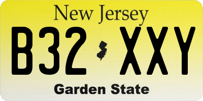 NJ license plate B32XXY