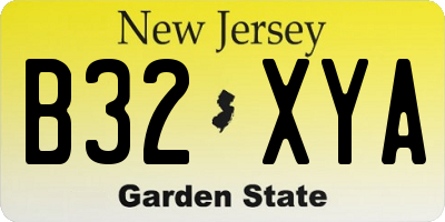 NJ license plate B32XYA