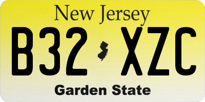 NJ license plate B32XZC